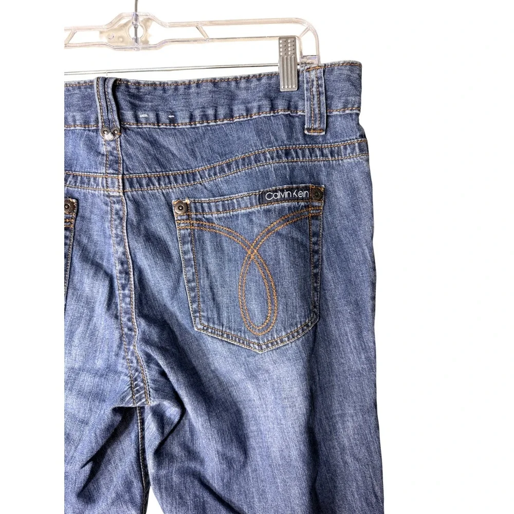 Calvin‎ Klein Jeans Bermuda Shorts Womens Blue Size 12 Cuffed Denim Medium Wash